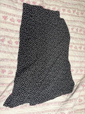 Esprit Wrap Skirt Black Geometric Pattern